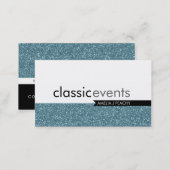 SMART BUSINESS CARD simple glittery blue texture (Front/Back)