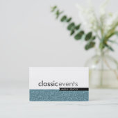 SMART BUSINESS CARD simple glittery blue texture (Standing Front)