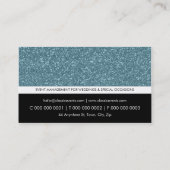 SMART BUSINESS CARD simple glittery blue texture (Back)