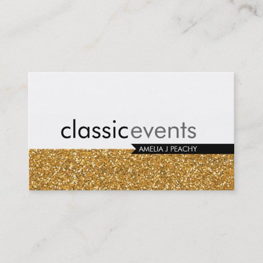 Customizable SMART BUSINESS CARD simple glittery effect gold