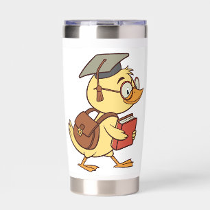 Smart Cartoon Duck Student Graduation Insulated Tumbler