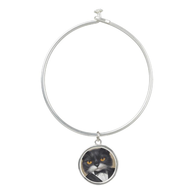 Smart Cat Bangle Bracelet (Front)