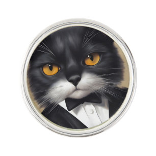 Smart Cat Lapel Pin