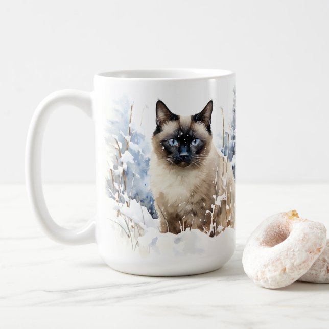 Smart Cat Lookout AI Coffee Mug (With Donut)