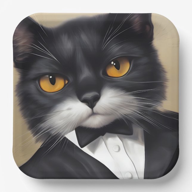 Smart Cat Paper Plates (Front)