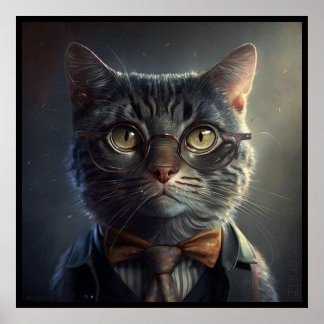 Smart Cat Poster