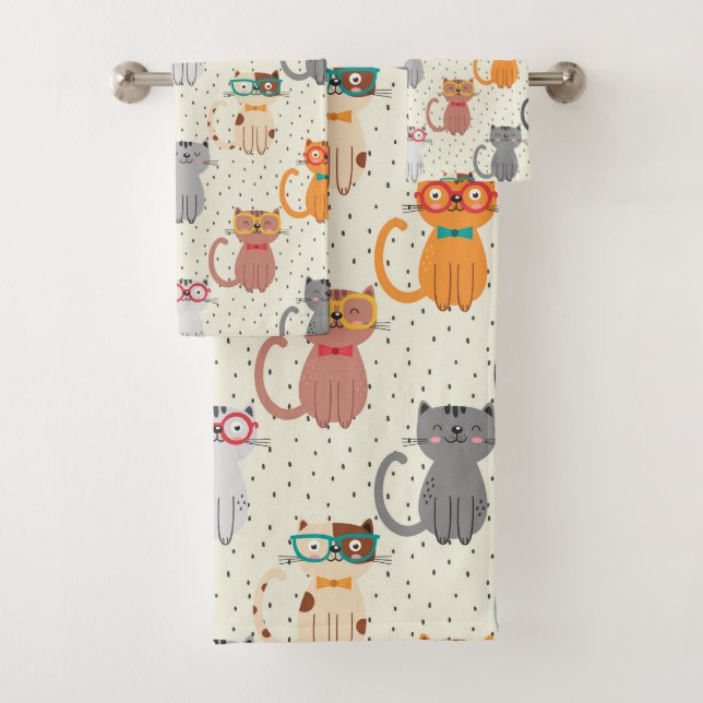 Smart Cats! Bath Towel Set (Insitu)