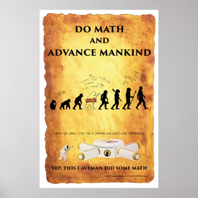 Smart Caveman: Do Math and Advance Mankind Poster (Front)