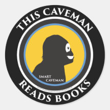 Smart Caveman Stickers: This Caveman Reads Books