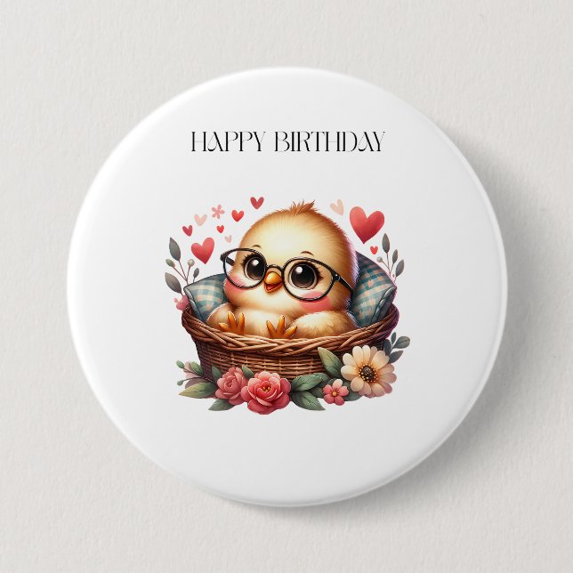 Smart Chick Birthday Button (Front)
