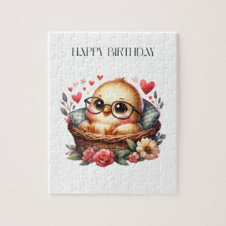 Smart Chick Birthday Jigsaw Puzzle