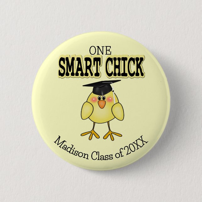 Smart Chick Pinback Button (Front)