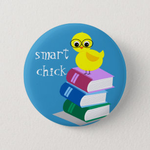 Smart Chick Pinback Button