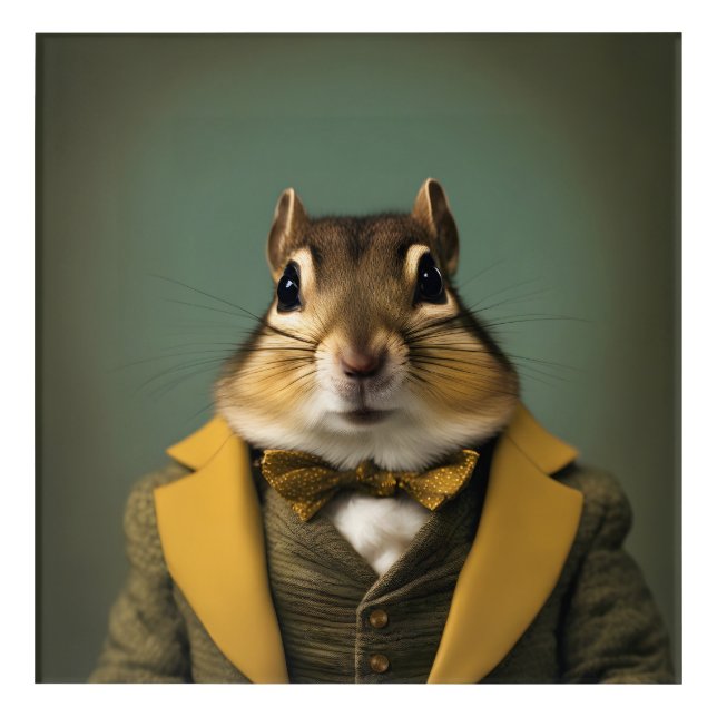 Smart Chipmunk Acrylic Print (Front)