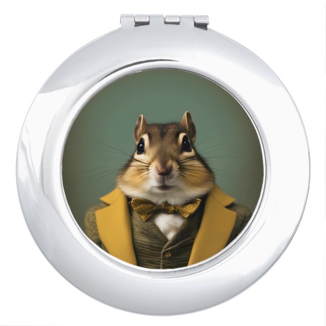 Smart Chipmunk Compact Mirror (Front)