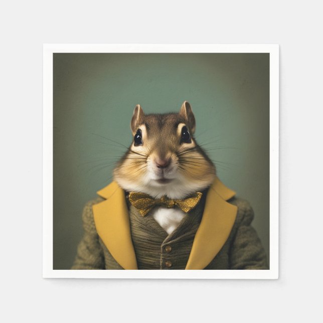 Smart Chipmunk Napkins (Front)