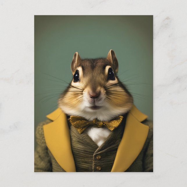 Smart Chipmunk Postcard (Front)