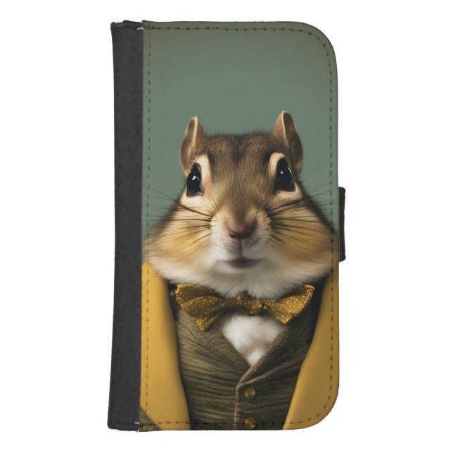 Smart Chipmunk Samsung Galaxy Wallet Case (Front)