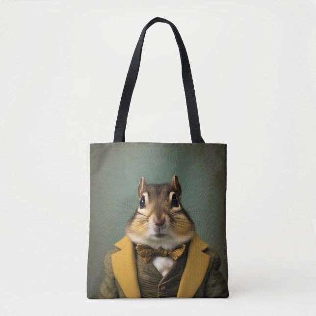 Smart Chipmunk Tote Bag (Front)