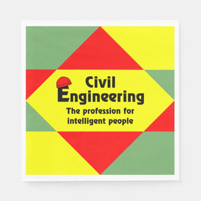 Smart Civil Engineer Block Napkins (Front)