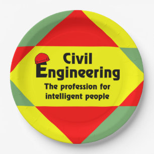 Smart Civil Engineer Block Paper Plates