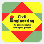 Smart Civil Engineer Block Square Sticker