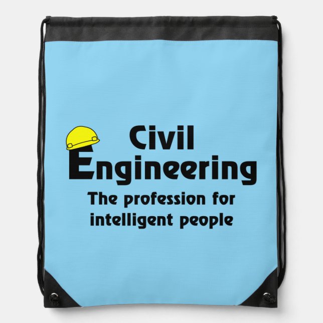 Smart Civil Engineer Drawstring Bag (Front)