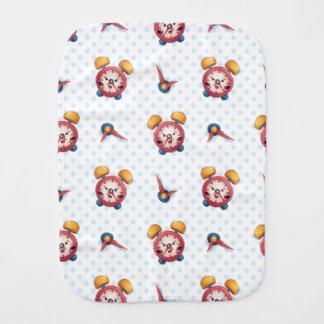 Smart Clock Collection - Blue Baby Burp Cloth