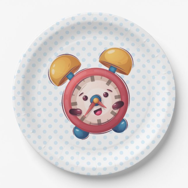 Smart Clock Collection - Blue Paper Plates (Front)