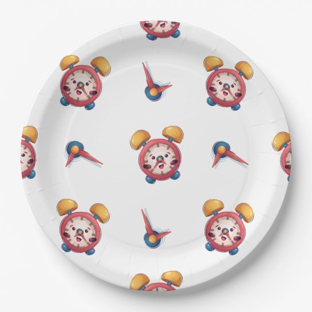 Smart Clock Collection - White Paper Plates (Front)