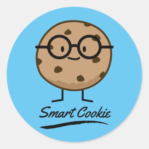Smart Cookie Chocolate Chip Cookies Glasses Classic Round Sticker