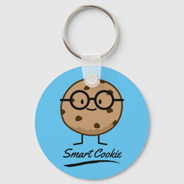 Smart Cookie Chocolate Chip Cookies Glasses Keychain (Front)