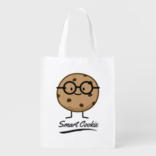 Smart Cookie Chocolate Chip Cookies Glasses Reusable Grocery Bag