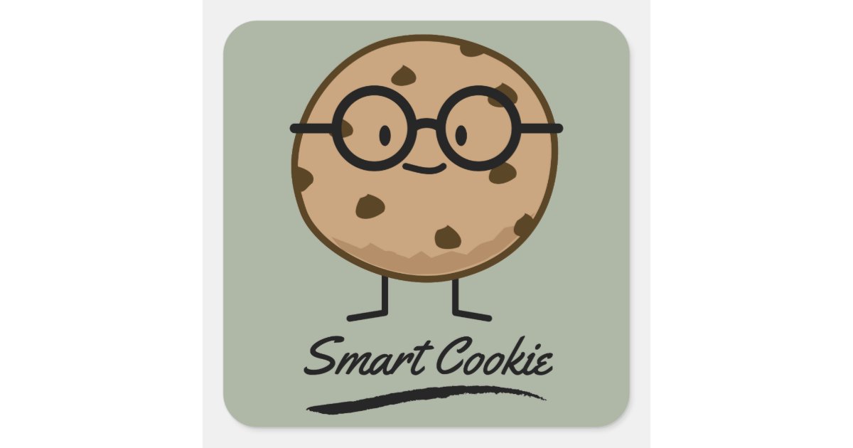 Smart Cookie Chocolate Chip Cookies Glasses Square Sticker