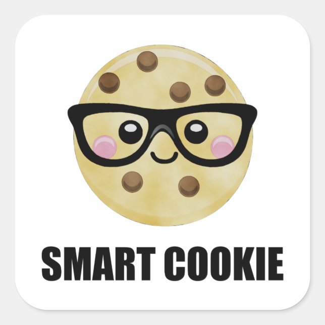 Smart Cookie Funny Square Sticker (Front)