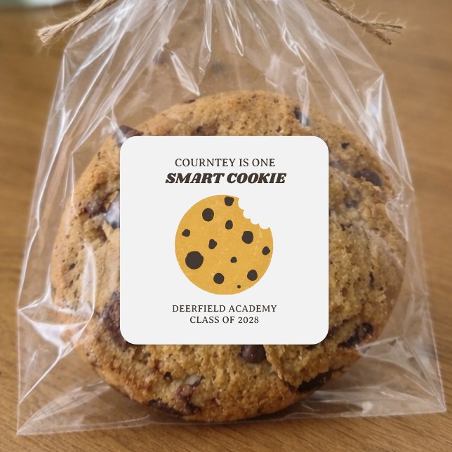Smart Cookie Graduation Favor Square Sticker (Creator Uploaded)