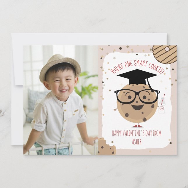 Smart Cookie Photo Classroom Valentine Card (Front)