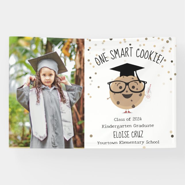 Smart Cookie Photo Kids Graduation Announcement Banner (Horizontal)
