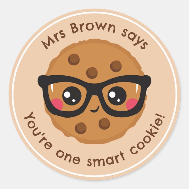 Smart Cookie Teacher Personalized Reward Stickers (Front)