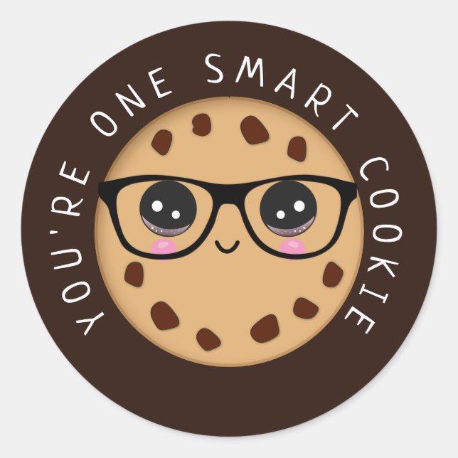 Smart Cookie Teacher Student Reward Classic Round Sticker (Front)