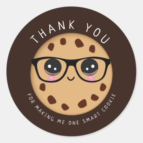 Smart Cookie Teacher Thank You Appreciation Gift Classic Round Sticker