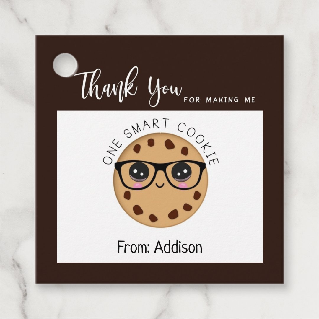 Smart Cookie Teacher Thank You Appreciation Gift Favor Tags | Zazzle