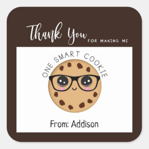 Smart Cookie Teacher Thank You Appreciation Gift Square Sticker