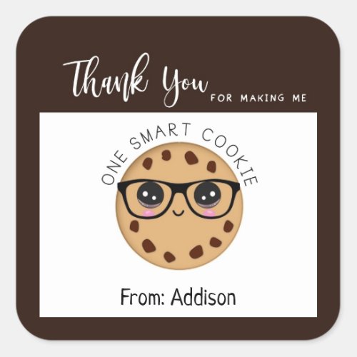 Smart Cookie Teacher Thank You Appreciation Gift Square Sticker