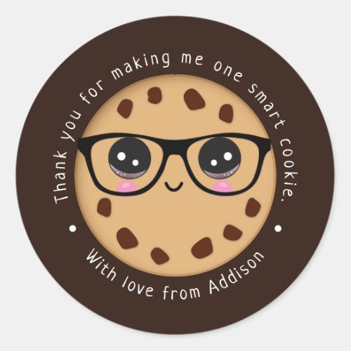 Smart Cookie Teacher Thank You Gift Appreciation Classic Round Sticker