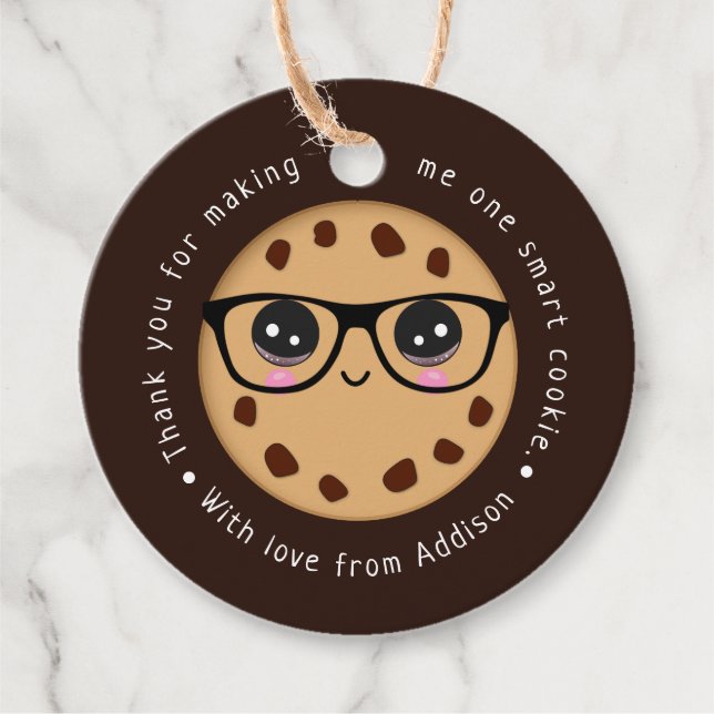 Smart Cookie Teacher Thank You Gift Appreciation Favor Tags (Front)