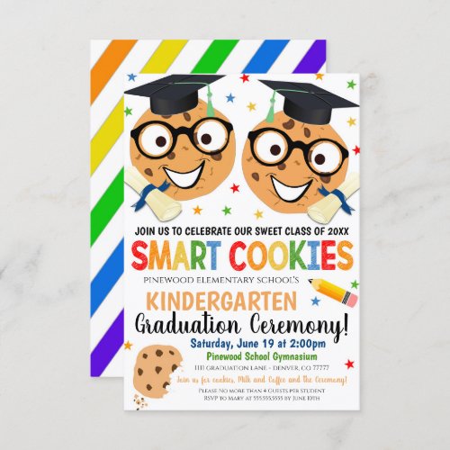 Smart Cookies Themed Kids Graduation Invitation