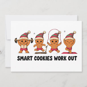Smart Cookies Work Out Christmas Gingerbread Gym Invitation