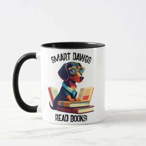 Smart Dawgs Read Books Personalize Name Text Mug