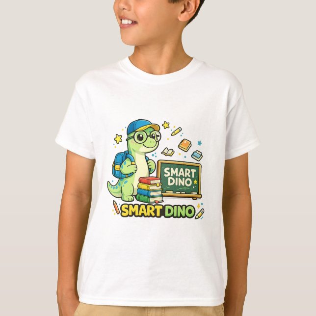 Smart Dinosaur Back to School T-Shirt (Front)